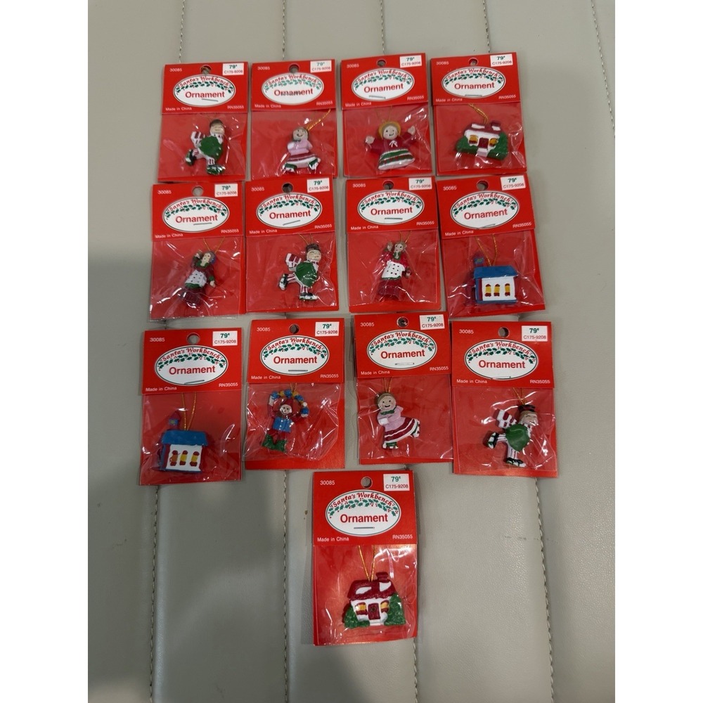 NEW/SEALED Lot 13Various Vintage Santa's Workbench Mini Ornaments Duplicates